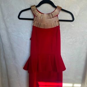 Beautiful red dress w/Gold details